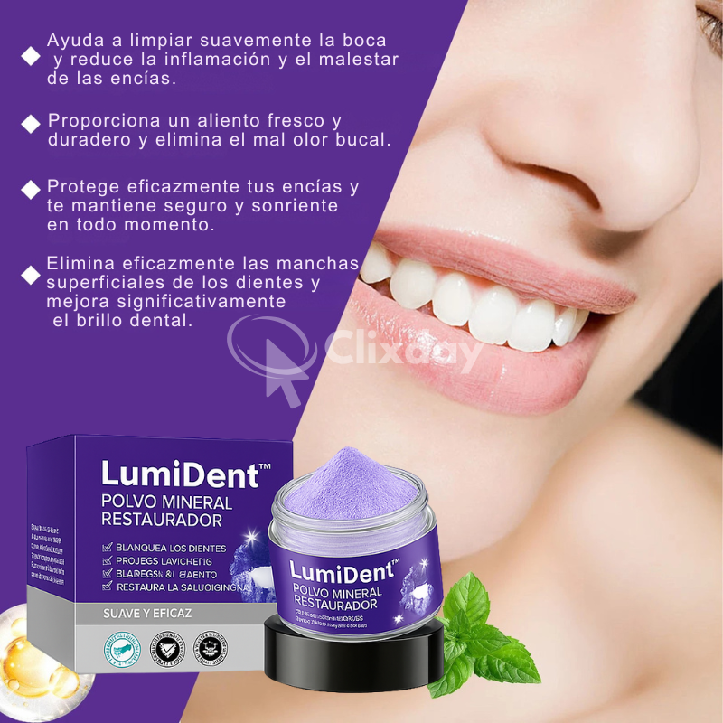 LumiDent™ - Polvo mineral restaurador dental